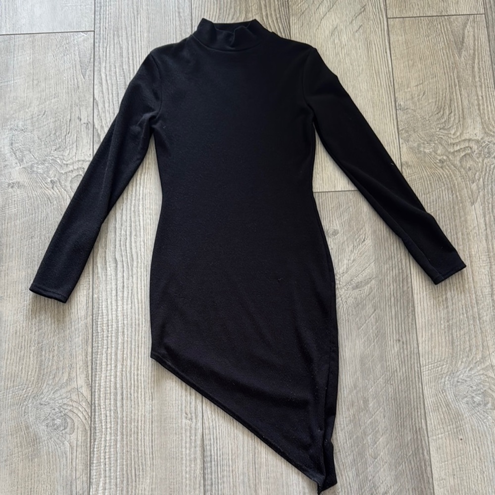 Luxe to Kill Elegant Black Asymmetrical Dress